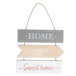 Décoration à suspendre panneaux en bois Home Sweet Home H53,5cm