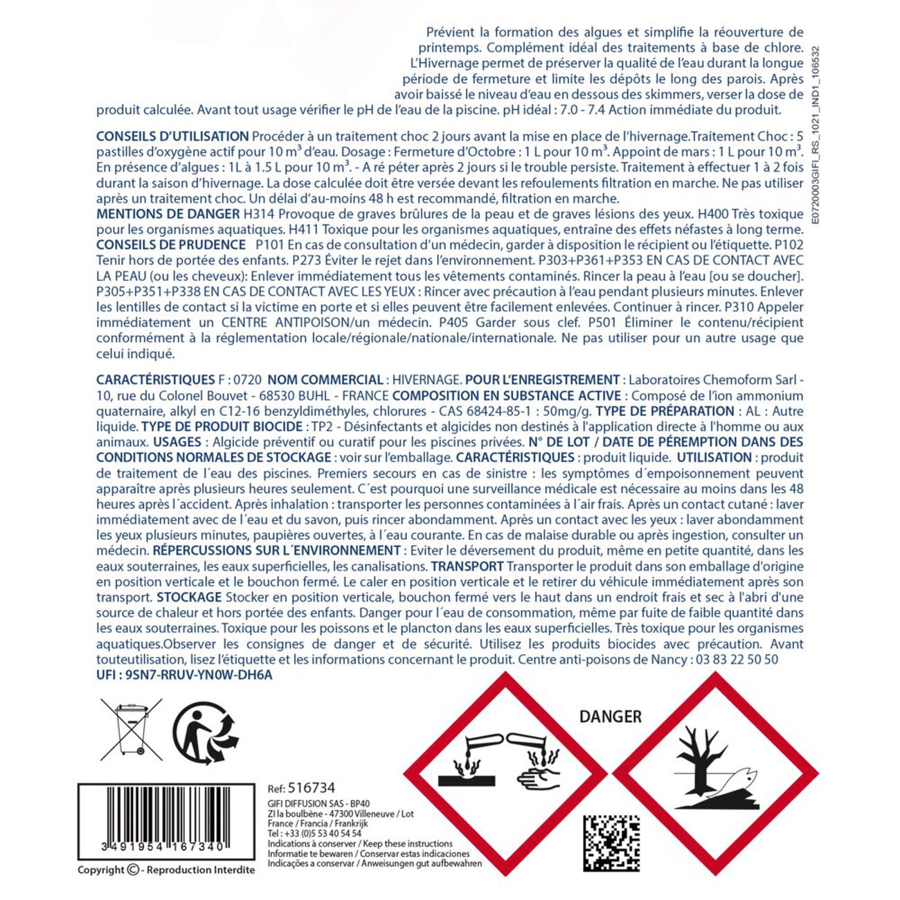 Liquide d'hivernage pour piscine 3L | GIFI