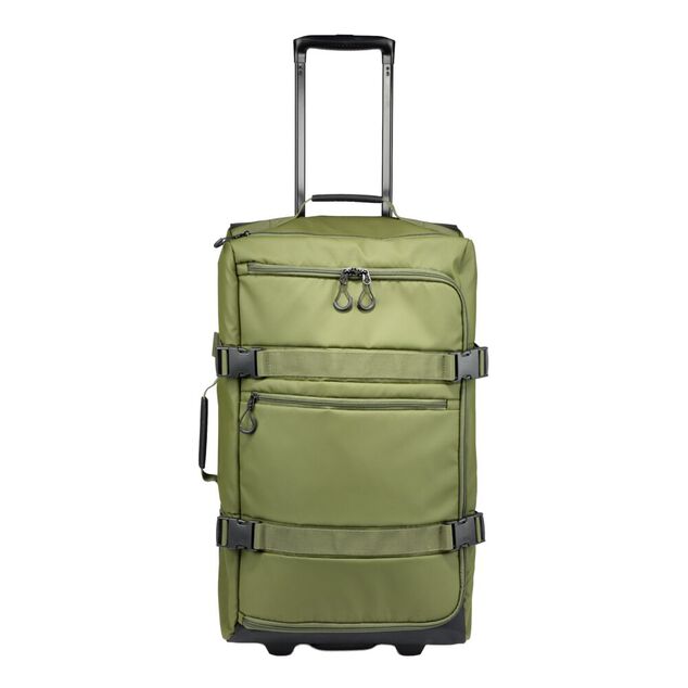 Valise souple 55L taille moyenne 2 roues textile vert kaki 36,5x24xH66cm