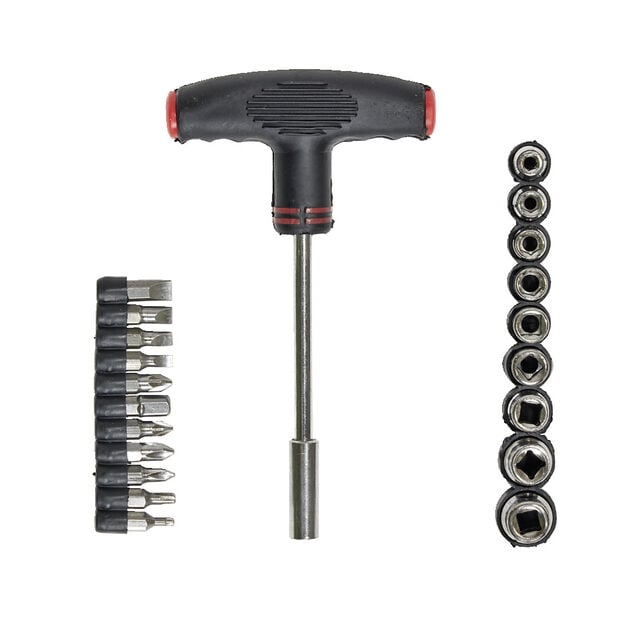 Tournevis à poignée en T avec 20 embouts H15cm