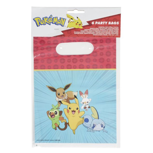 Sac cadeau x4 Pok&eacute;mon en papier 17xH25cm