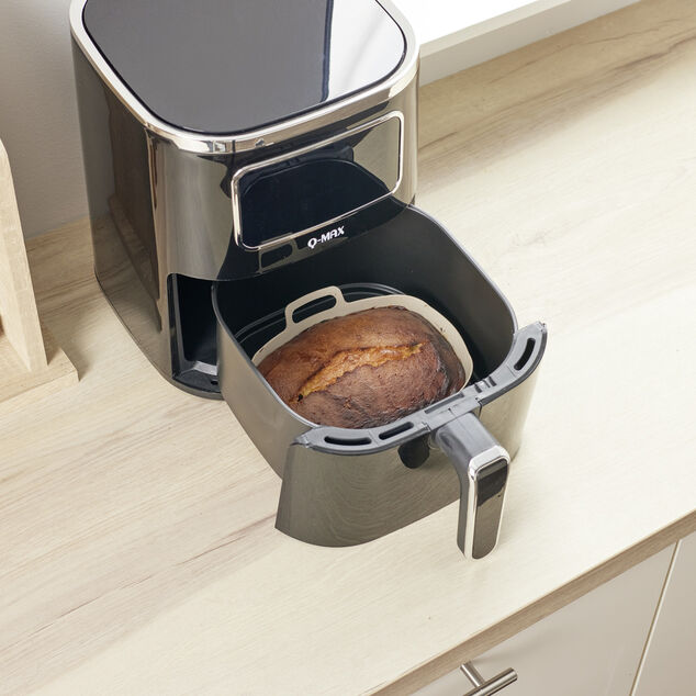 Moule en silicone noir pour friteuse sans huile et &agrave; air 20x12xH7cm