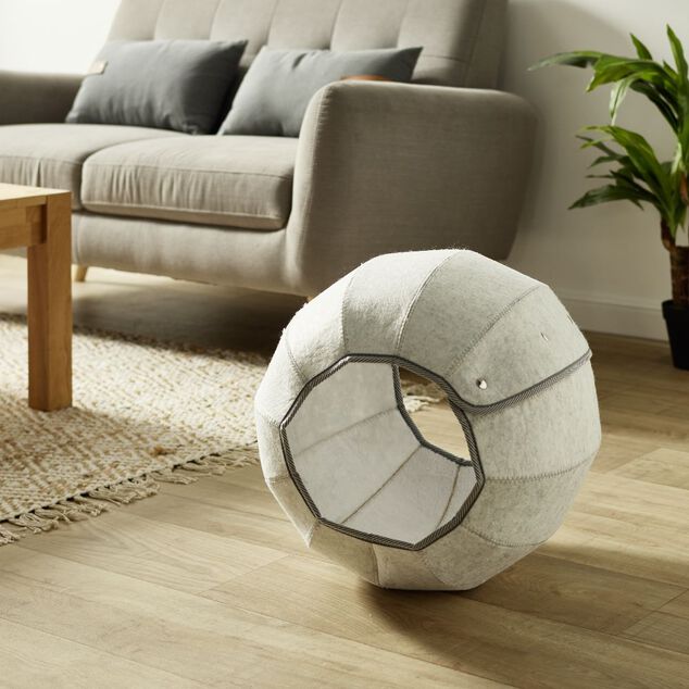 Maison pour chat feutrine blanc L41xl41xH12 cm