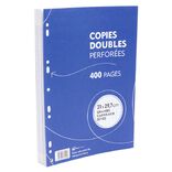 Feuille copie double perfor&eacute;e grands carreaux 21x29,7 cm 400 pages