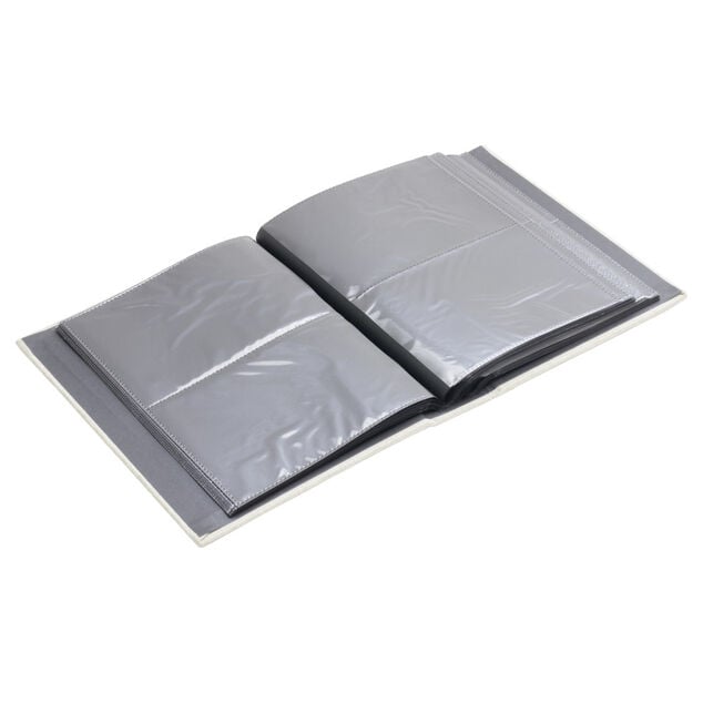 Album photo aspect tiss&eacute; 23x18xH5,5cm - 2 mod&egrave;les noir ou beige