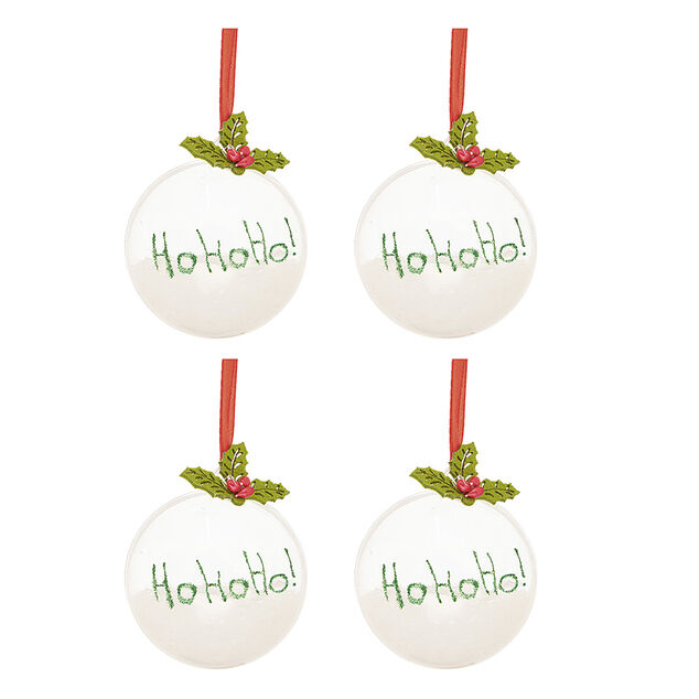 Boule de No&euml;l transparente &agrave; garnir x4