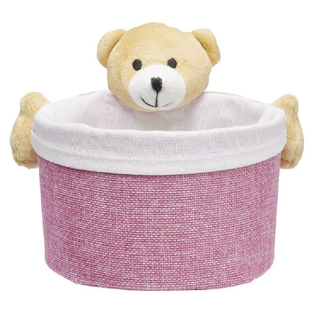 Pani&egrave;re ronde avec peluche animal &Oslash;15 x H.14 cm