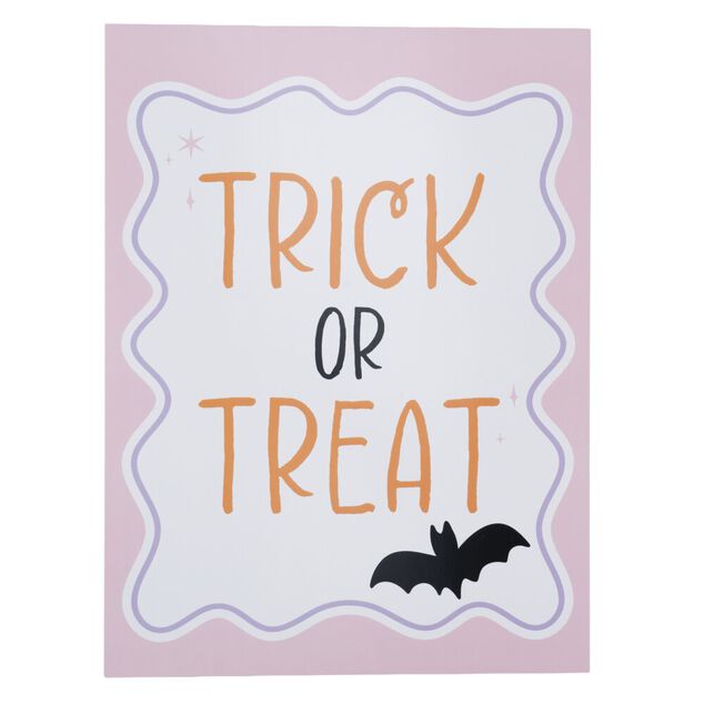 Affiche d&eacute;corative Halloween x3 fant&ocirc;me cute papier violet 30x40cm