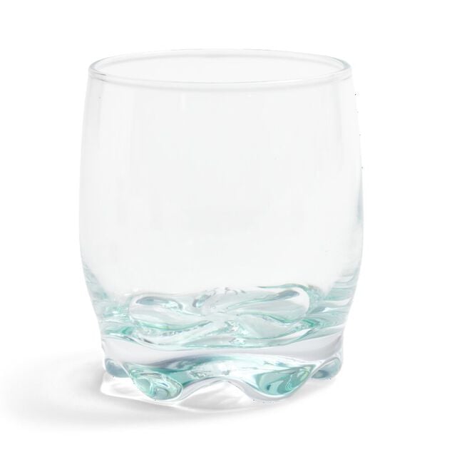 Lot de 3 verres 29cl en verre transparent fond color&eacute; noir/bleu/vert