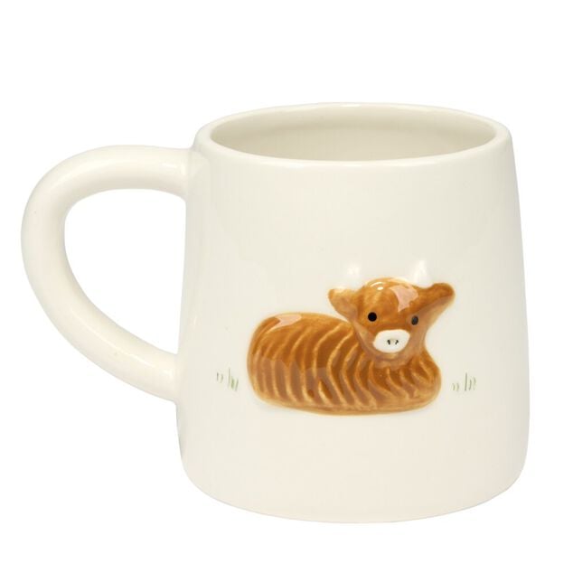 Mug vache Highland 38cl en dolomite beige