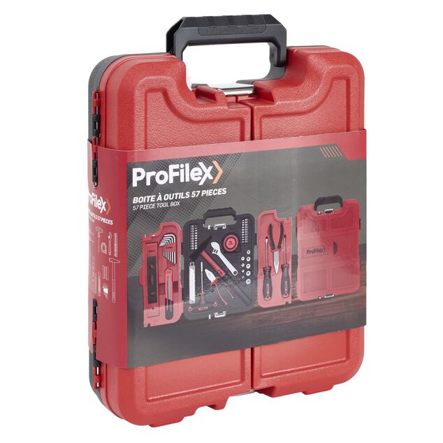 Mallette &agrave; outils 57 pi&egrave;ces Profilex rouge et noire