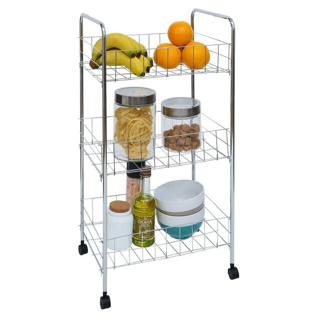 Desserte en métal 3 niveaux - 35,5xH66,5x26cm