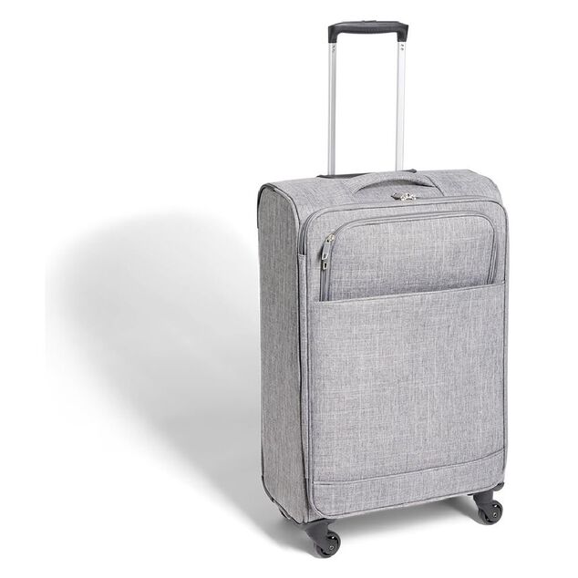 Valise trolley souple 4 roues 50L gris H68cm
