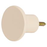 Pat&egrave;re murale ronde blanc cr&egrave;me polyr&eacute;sine &Oslash;5cm