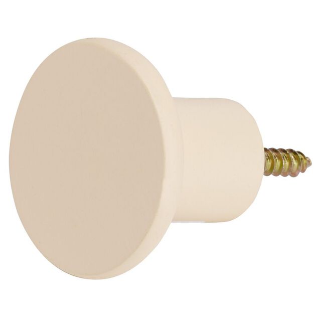 Pat&egrave;re murale ronde blanc cr&egrave;me polyr&eacute;sine &Oslash;5cm