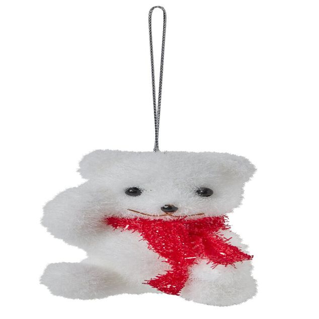 Suspension de Noël Ourson blanc et rouge