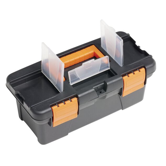 Boîte à outils en plastique noir et jaune 25x10xH13cm