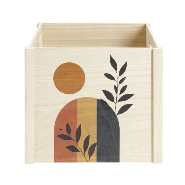 Bo&icirc;te de rangement ouverte en bois 34x28xH34cm (2 mod&egrave;les)