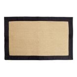 Tapis rectangulaire jute et bord uni 50x80cm (2 mod&egrave;les noir ou marron)