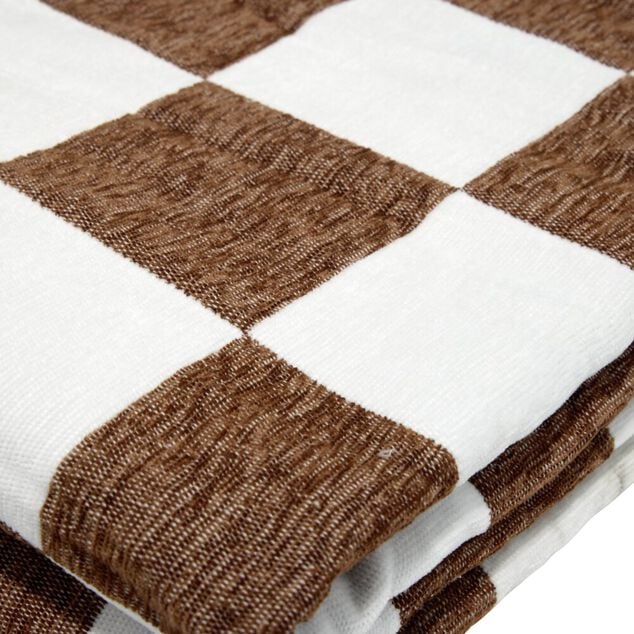 Plaid chenille motif damier bicolore 127x152cm (2 mod&egrave;les)