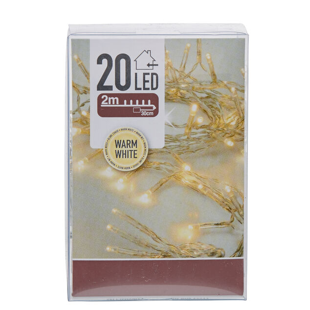 Guirlande &eacute;lectrique No&euml;l int&eacute;rieur 20 LED blanc chaud 2 m