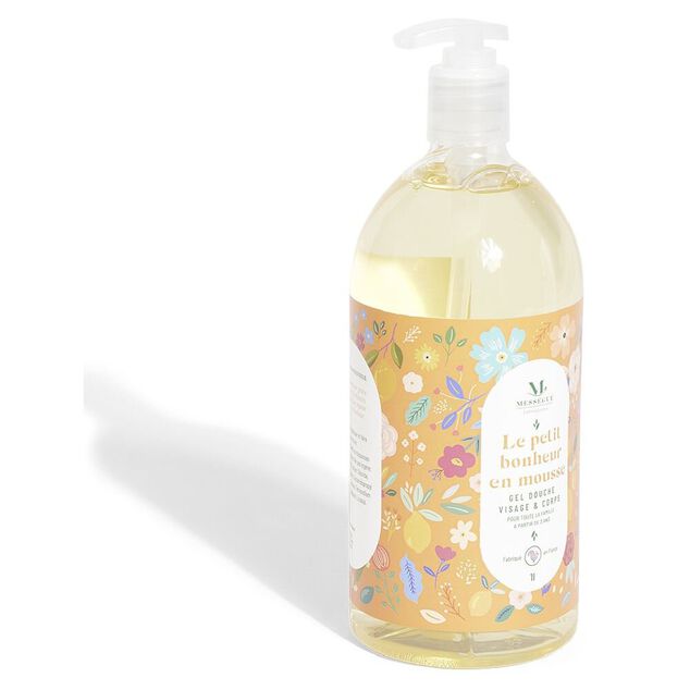 Gel douche visage et corps Le Petit Bonheur en Mousse Mess&eacute;gu&eacute; 1L