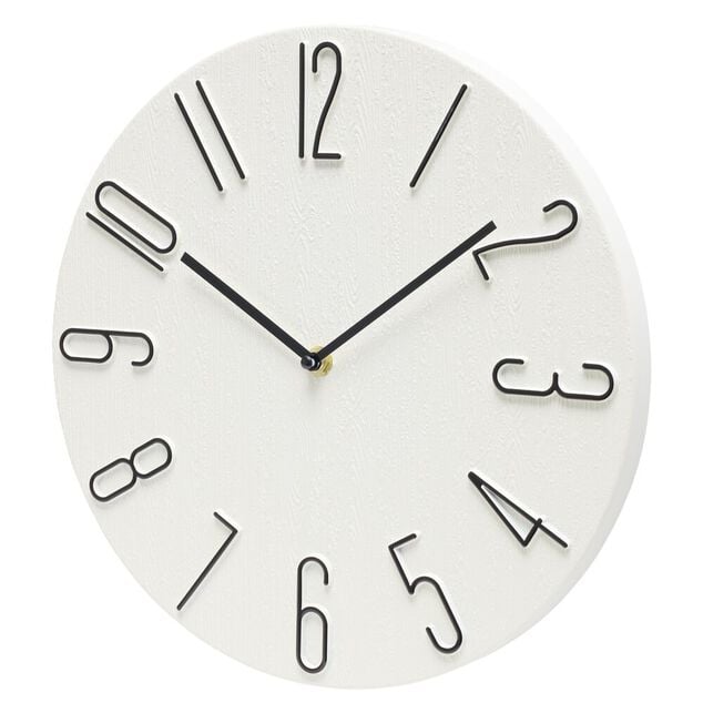 Horloge murale ronde design chiffres en relief &Oslash;30cm (2 mod&egrave;les)
