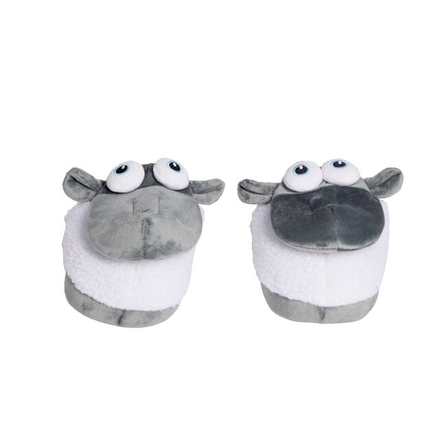 Chaussons tête de mouton polyester gris - pointure 32 à 45