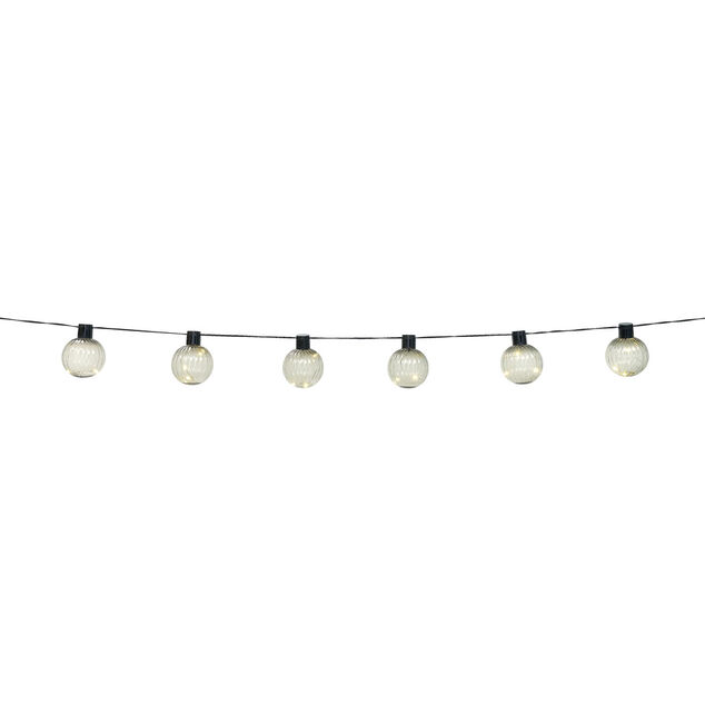 Guirlande solaire boule micro30LED blanc chaud 1,8 m