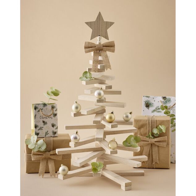 Sapin de No&euml;l en bois amovible gris 48xH71cm
