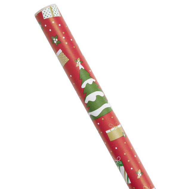 Papier cadeau No&euml;l rouleau 2m motif traditionnel (6 mod&egrave;les)