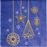 Serviette en papier bleu motif dor&eacute; x20