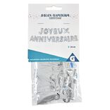 Ballon JOYEUX ANNIVERSAIRE en aluminium dor&eacute;/argent&eacute;