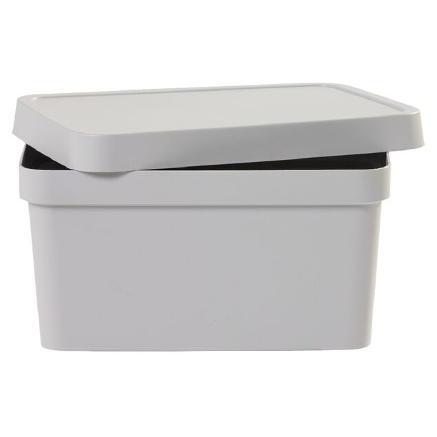 Bo&icirc;te de rangement avec couvercle grise 3,6 L