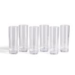 Lot de 6 verres tubes 29cl en verre transparent