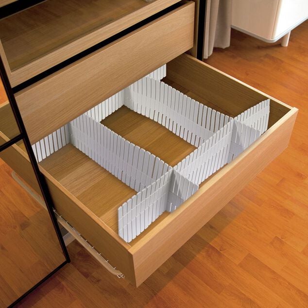 Organiseur de tiroir blanc d&eacute;coupable x4