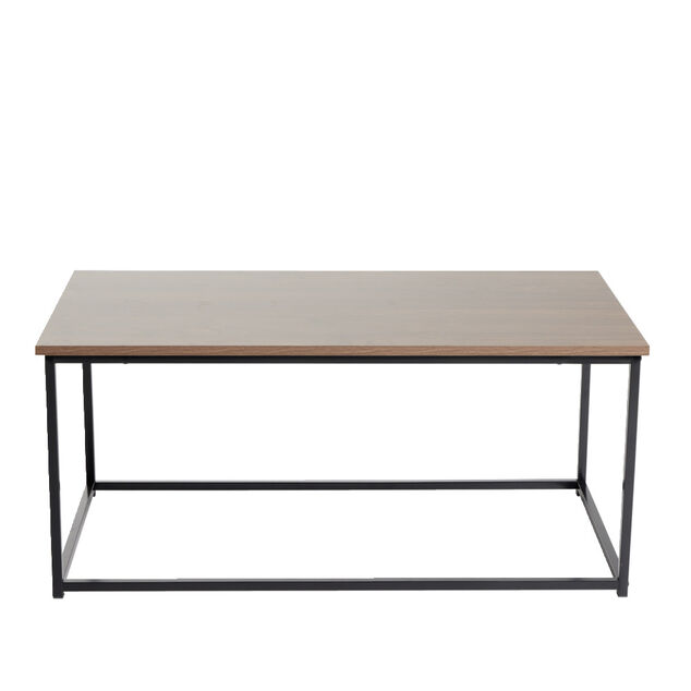 Table basse en bois et m&eacute;tal noir 90x48xH40cm
