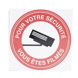 Signal&eacute;tique adh&eacute;sive "Surveillance vid&eacute;o, vous &ecirc;tes film&eacute;s" - 8x8 cm