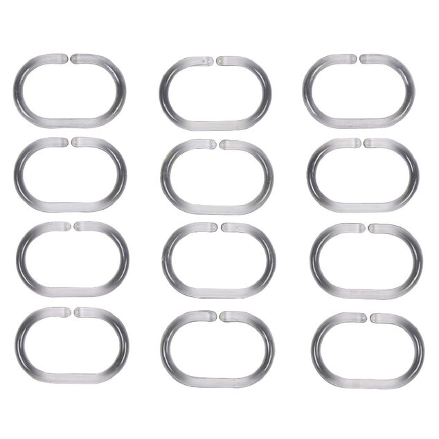 Anneau de douche blanc ovale x12