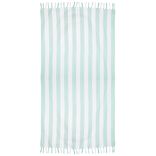 Fouta de plage 1 personne marini&egrave;re blanc et corail 90x180cm