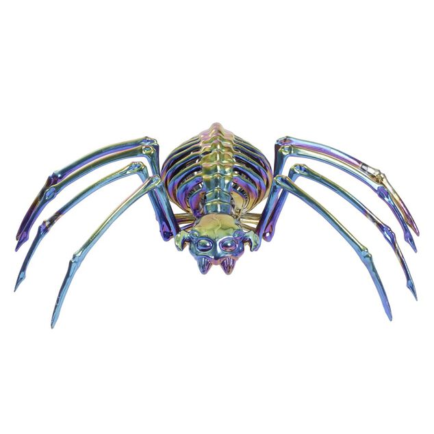 D&eacute;coration Halloween &agrave; poser Spirit araign&eacute;e plastique iridescente 35x13xH20cm