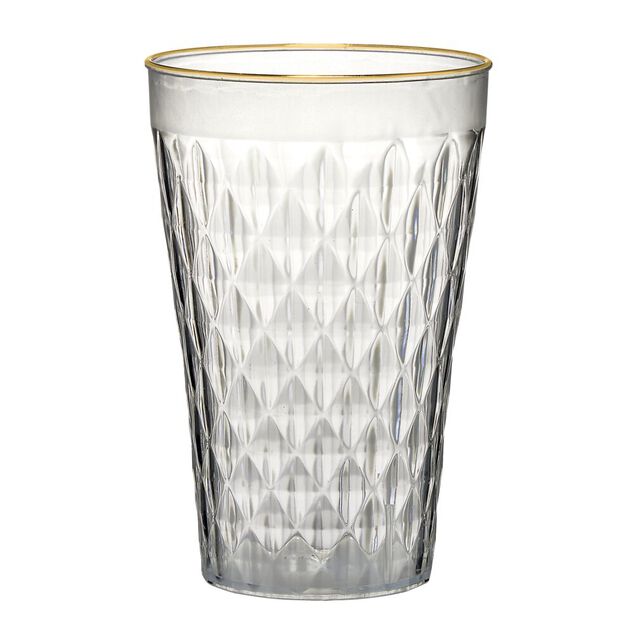 Verre 42cl Sabah en verre transparent rebord dor&eacute; &Oslash;9xH13,5cm