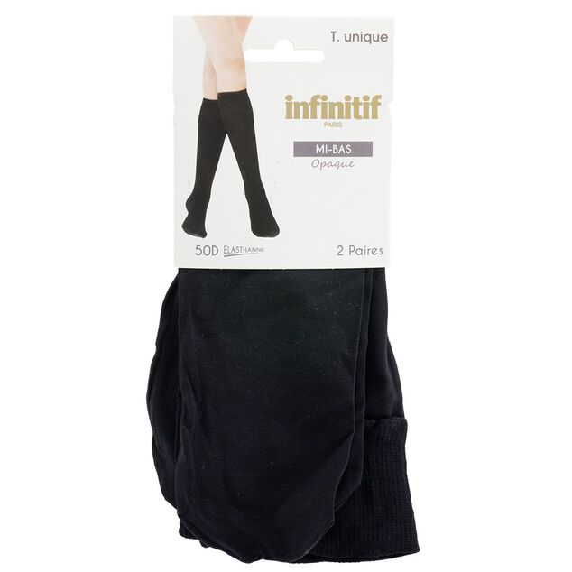 Mi-bas opaque noir 20D x3