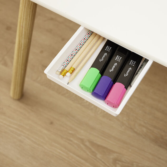 Tiroir de rangement adhésif blanc 22x15x3,5cm