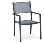 Fauteuil de jardin Oslow aluminium textil&egrave;ne gris 59x55,5xH.86 cm