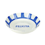 Assiette creuse porcelaine "Felicita" blanche et bleue &Oslash;20cm