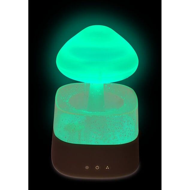 Humidificateur arbre &agrave; nuage lumineux 7 couleurs brume et pluie &Oslash;17xH26,5cm