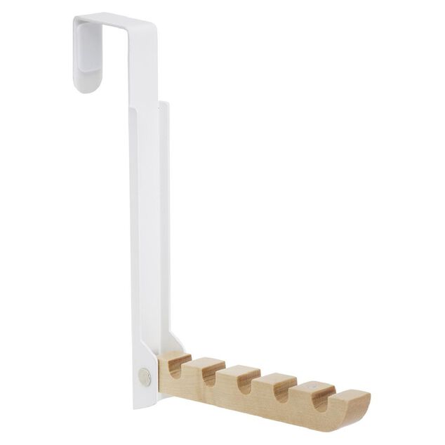 Pat&egrave;re r&eacute;tractable m&eacute;tal et bois noir ou blanc L20xH20,5cm