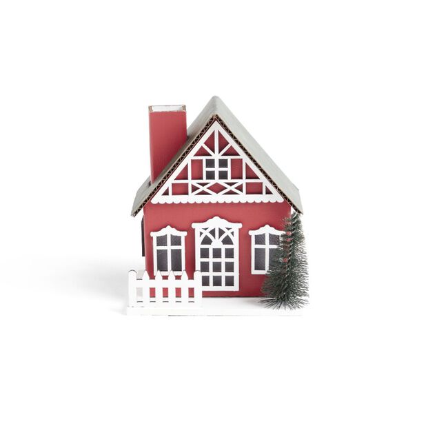 Chalet de Noël lumineux H11cm (2 modèles)