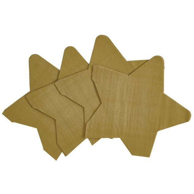 Serviette de table pr&eacute;-pli&eacute;e &eacute;toiles dor&eacute;es x10